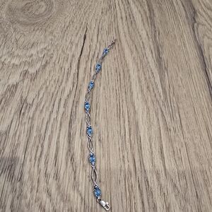 Stunning Silver and Blue Gemstone Bracelet